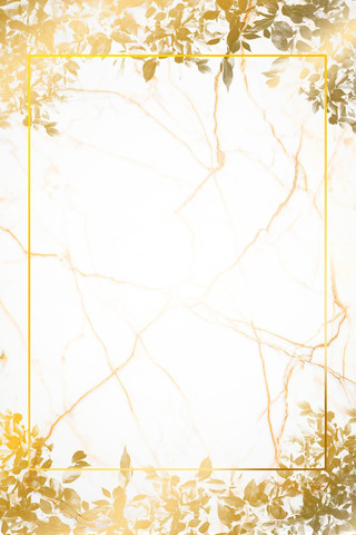 大理石纹理金色叶子婚庆婚礼边框广告背景